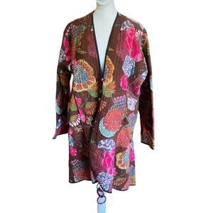 NEW! Women's Quilted Cotton Kimono-Style Jacket Patchworked, Warm XL